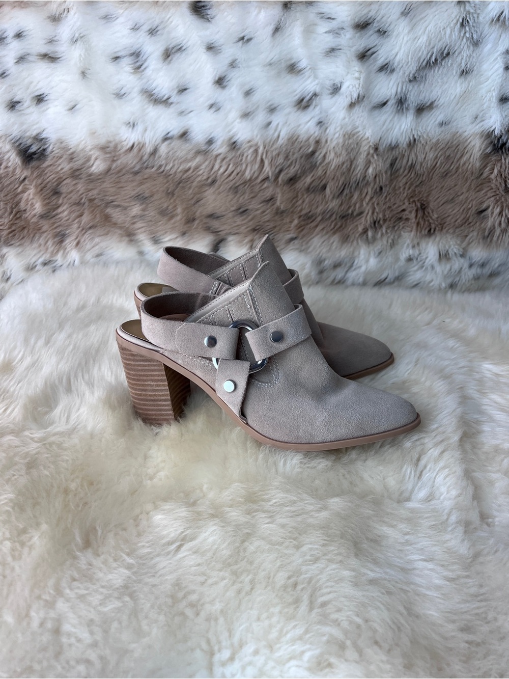 Dolce Vita Women's Taupe Slingback Block Heel Ankle Bootie